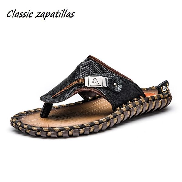 men slippers summer beach shoes men flip flops casual sandals for flats breathable leather slippers plus size, Black
men slippers summer beach shoes men flip flops casual sandals for flats breathable leather slippers plus size, Black