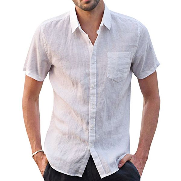 solid casual linen shirts men summer turn down collar short sleeve 2019 camisa hombre blouse button down shirt men d90613, White;black
solid casual linen shirts men summer turn down collar short sleeve 2019 camisa hombre blouse button down shirt men d90613, White;black