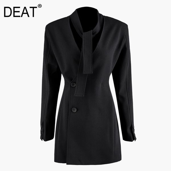 deat 2019 new spring autumn streetwear style scarf collar single breasted slim spliced button women female coat tide fq531, Black;brown
deat 2019 new spring autumn streetwear style scarf collar single breasted slim spliced button women female coat tide fq531, Black;brown