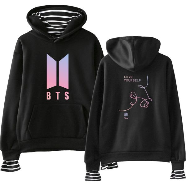new products btsyourself boys love bulletproof occident fashion mock two-piece hoodie women's dress batch, Black
new products btsyourself boys love bulletproof occident fashion mock two-piece hoodie women's dress batch, Black