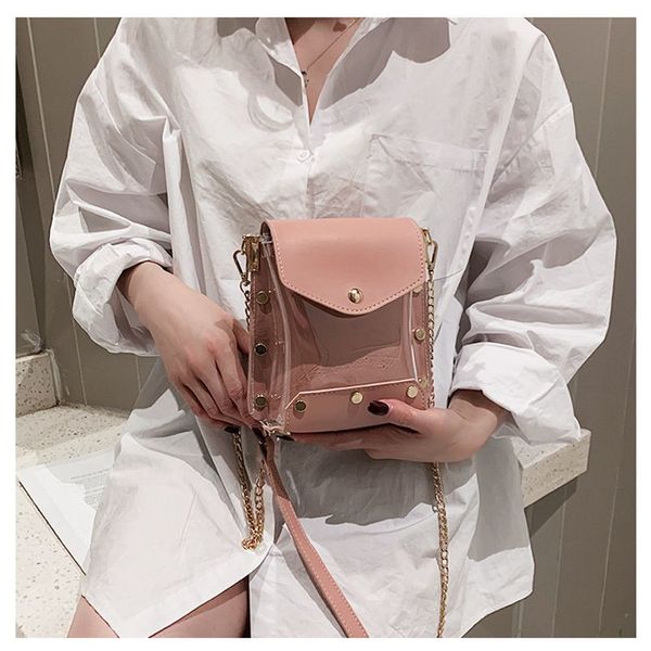 women bags transparent rivet crossbody shoulder bag clear purse clutch tote messenger bag /by6
women bags transparent rivet crossbody shoulder bag clear purse clutch tote messenger bag /by6