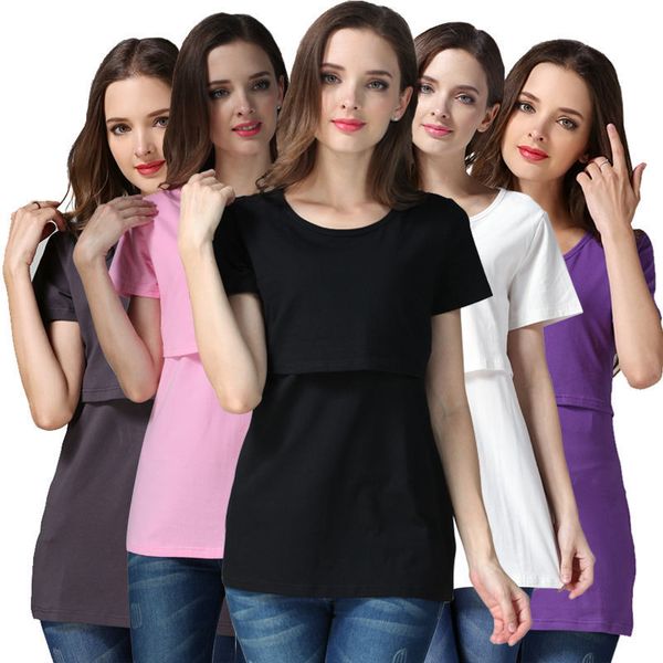 pregnant woman coat maternity clothes breast milk feed shirt loose nursing coat solid color short sleeve splice 28, White
pregnant woman coat maternity clothes breast milk feed shirt loose nursing coat solid color short sleeve splice 28, White