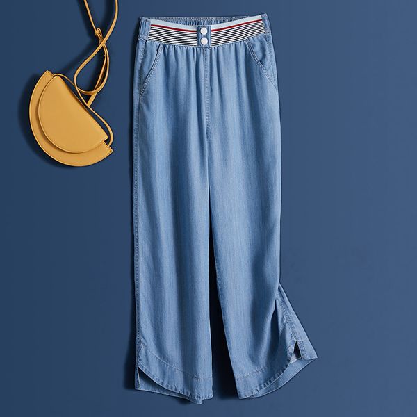 women clothes jeans female new high waist wide leg summer thin section wide leg pants asymmetric ice silk women pants, Blue
women clothes jeans female new high waist wide leg summer thin section wide leg pants asymmetric ice silk women pants, Blue
