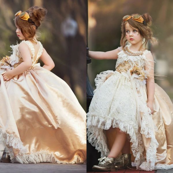 vintage high low girls pageant dresses jewel neck pearls lace feather party birthday gowns flower girl dress for weddings, White;red
vintage high low girls pageant dresses jewel neck pearls lace feather party birthday gowns flower girl dress for weddings, White;red