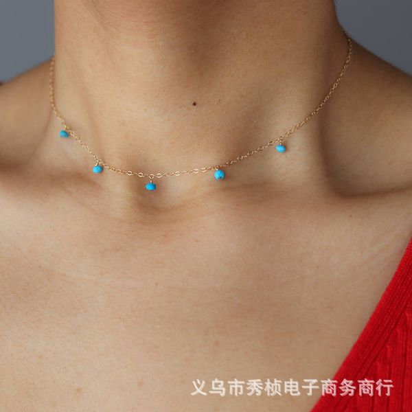 show frame accessories new style bohemian natural turquoise beads handmade curved needle simple necklace-necklace, Silver
show frame accessories new style bohemian natural turquoise beads handmade curved needle simple necklace-necklace, Silver