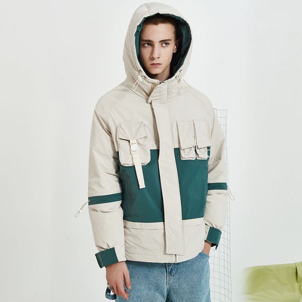 men winter white duck down thick hooded cargo jacket male streetwear hip hop casual loose warm overcoat down coat, Black;brown
men winter white duck down thick hooded cargo jacket male streetwear hip hop casual loose warm overcoat down coat, Black;brown