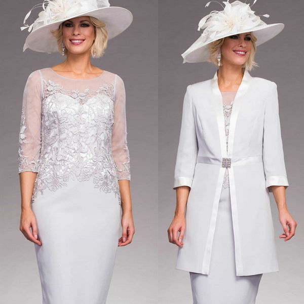 elegant mother of the bride dresses with jackets two pieces knee length short groom mom evening formal party dresses sheer neck lace 2019, Black;red
elegant mother of the bride dresses with jackets two pieces knee length short groom mom evening formal party dresses sheer neck lace 2019, Black;red