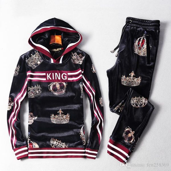 2018 new autumn sweater men's gold velvet couple suit plus velvet thickening lovers double-sided cashmere hooded winter, Black
2018 new autumn sweater men's gold velvet couple suit plus velvet thickening lovers double-sided cashmere hooded winter, Black