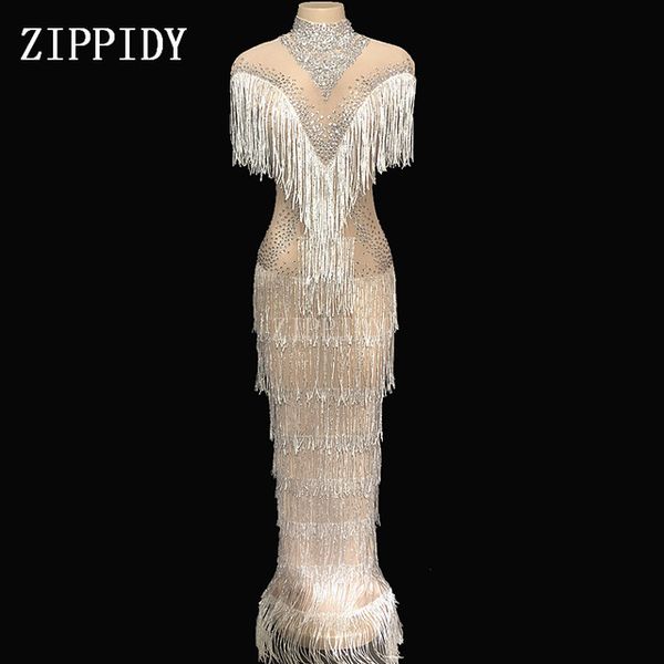 2019 rhinestones white tassel mesh dress costume celebrate see transparent net dress costume dance, Black;red
2019 rhinestones white tassel mesh dress costume celebrate see transparent net dress costume dance, Black;red