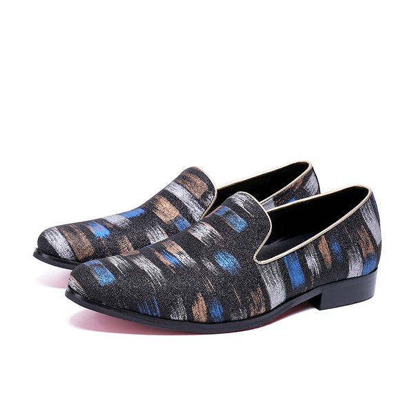 man blue casual flats drving leather shoes men printing loafers breathable shoes, Black
man blue casual flats drving leather shoes men printing loafers breathable shoes, Black