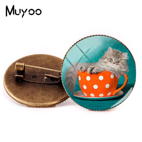2019 new style cupcake brooch persian kitten in teacup brooches pins women men's shirt accessory glass cabochon jewelry pin, Gray
2019 new style cupcake brooch persian kitten in teacup brooches pins women men's shirt accessory glass cabochon jewelry pin, Gray