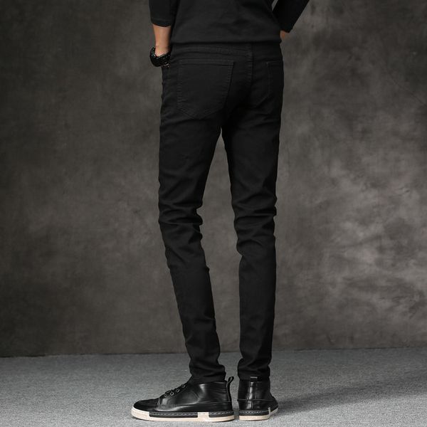 casual slim elastic black jeans slim solid color cotton men's full pencil pants skinny jeans men fashion trend, Blue
casual slim elastic black jeans slim solid color cotton men's full pencil pants skinny jeans men fashion trend, Blue