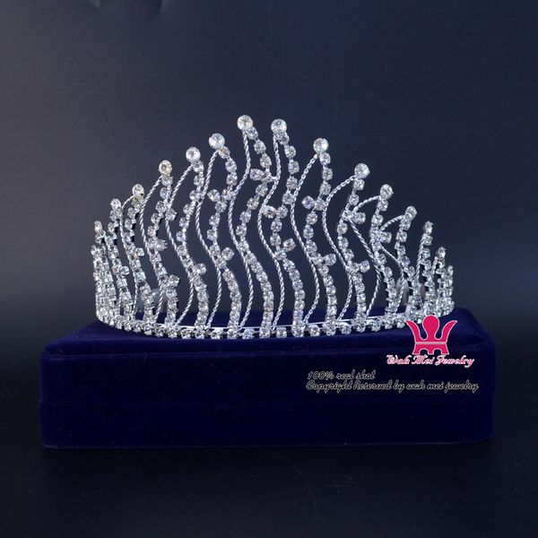 beauty pageant queen crown wavy bridal wedding tiara rhinestone crystal headdress princess pretty girls party show prom hairwear, Golden;white
beauty pageant queen crown wavy bridal wedding tiara rhinestone crystal headdress princess pretty girls party show prom hairwear, Golden;white