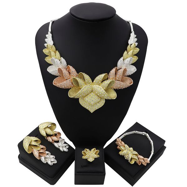tsround gorgeous flower shape jewelry sets for women dubai gold color nigerian bridal three tone, Silver
tsround gorgeous flower shape jewelry sets for women dubai gold color nigerian bridal three tone, Silver