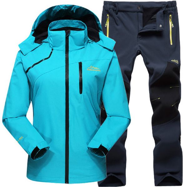women spring summer sportswear outdoor waterproof climbing trekking hiking jackets +camping fishing sports quick dry pants suit, Blue;black
women spring summer sportswear outdoor waterproof climbing trekking hiking jackets +camping fishing sports quick dry pants suit, Blue;black