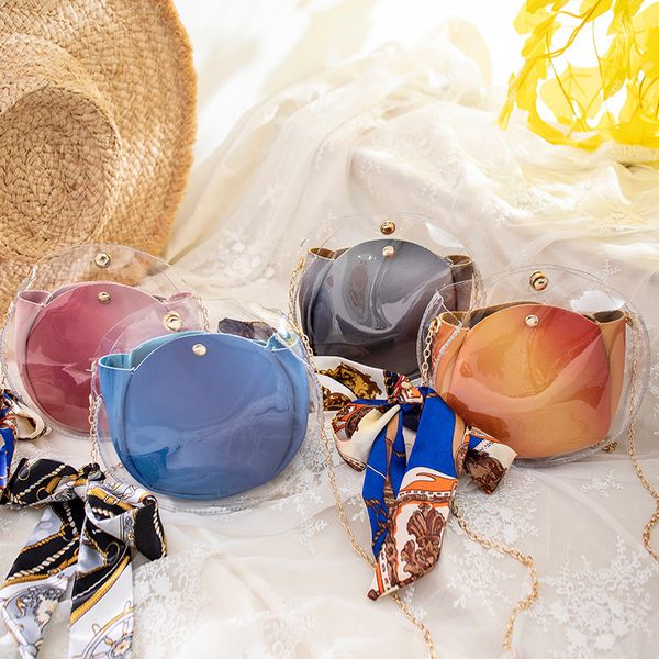 2019 new fashion jelly bag for women small sling shoulder pack with scarf chain female girls transparent crossbody messenger bag
2019 new fashion jelly bag for women small sling shoulder pack with scarf chain female girls transparent crossbody messenger bag
