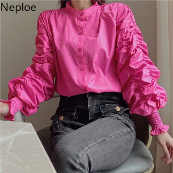 Neploe Pleated Puff Long Sleeve Women Blouses Single Breasted Stand Neck Korean Top Blusas 2020 Spring Causal Shirt 57391, White
Neploe Pleated Puff Long Sleeve Women Blouses Single Breasted Stand Neck Korean Top Blusas 2020 Spring Causal Shirt 57391, White