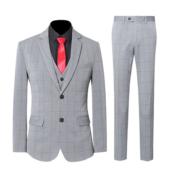 jackets+vest+pants) 2019 men's groom wedding dress plaid light gray suit men fashion casual business suit 3pcs, White;black
jackets+vest+pants) 2019 men's groom wedding dress plaid light gray suit men fashion casual business suit 3pcs, White;black