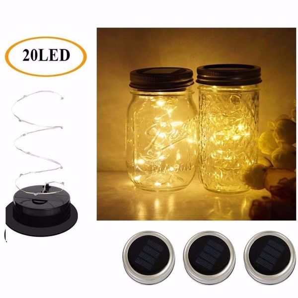 2m 20 led light strings solar power fairy lighting jar lid cover for glass mason garden christmas wedding party decor
2m 20 led light strings solar power fairy lighting jar lid cover for glass mason garden christmas wedding party decor