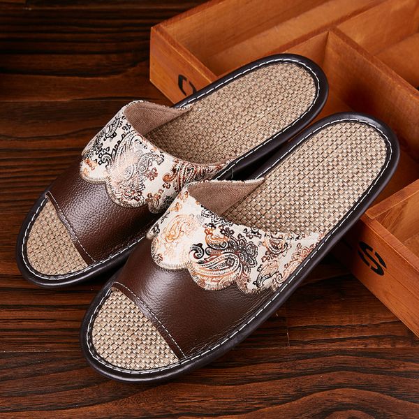 new men's slippers summer flax home slippers non slip indoor shoes for men leather big size house shoes man couple, Black
new men's slippers summer flax home slippers non slip indoor shoes for men leather big size house shoes man couple, Black