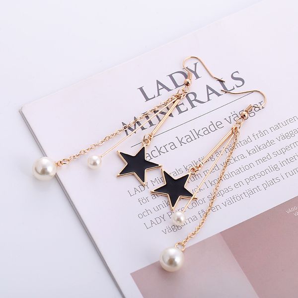 new black star temperament pearl earrings jewelry female wholesale, Silver
new black star temperament pearl earrings jewelry female wholesale, Silver