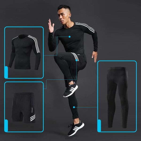 male sport compression suits gym tights workout clothes jogging sports set running tracksuit dry fit plus size, White;black
male sport compression suits gym tights workout clothes jogging sports set running tracksuit dry fit plus size, White;black