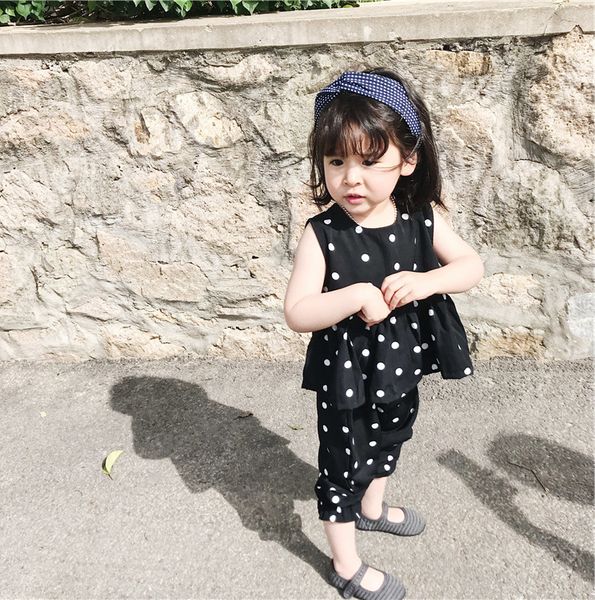 2020 korean style 3-8y girls outfits 2-piece suit fashion polka dot sleeveless + cropped trousers set soft kids baby clothes, White
2020 korean style 3-8y girls outfits 2-piece suit fashion polka dot sleeveless + cropped trousers set soft kids baby clothes, White