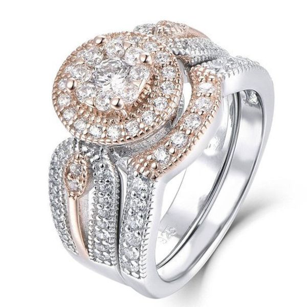 round rose gold zircon rings full rhinestone diamante lovers' wedding engagement ring set, Slivery;golden
round rose gold zircon rings full rhinestone diamante lovers' wedding engagement ring set, Slivery;golden