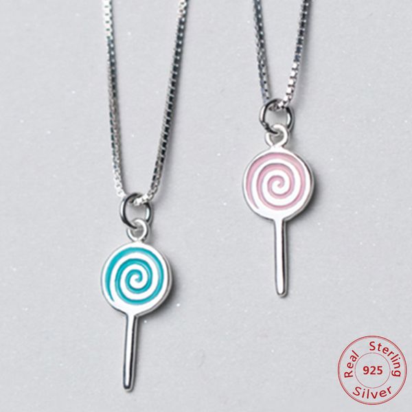unique 925 sterling silver candy necklaces cute lollipop pendant gift for women girl kids school pink blue real silver jewelry
unique 925 sterling silver candy necklaces cute lollipop pendant gift for women girl kids school pink blue real silver jewelry