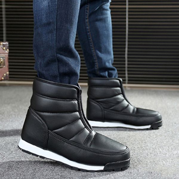 men boots waterproof men shoes warm snow boots mens winter footwear slip-on male shoes booties work winter unisex, Black
men boots waterproof men shoes warm snow boots mens winter footwear slip-on male shoes booties work winter unisex, Black
