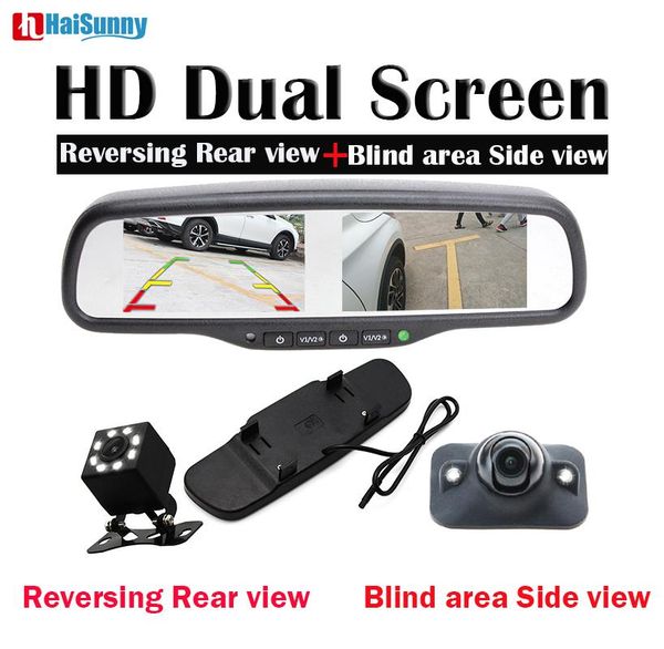 haisunny rear view backup camera + side view camera with car interior rear mirror monitor hd 4.3" double screen display
haisunny rear view backup camera + side view camera with car interior rear mirror monitor hd 4.3" double screen display
