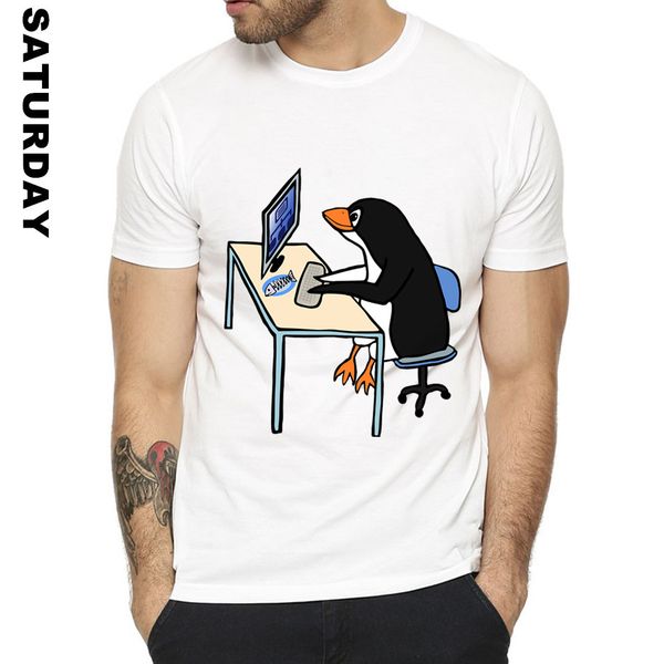the linux penguin in a computer design funny t shirt for men and women,breathable graphic t-shirt men's streewear, White;black
the linux penguin in a computer design funny t shirt for men and women,breathable graphic t-shirt men's streewear, White;black