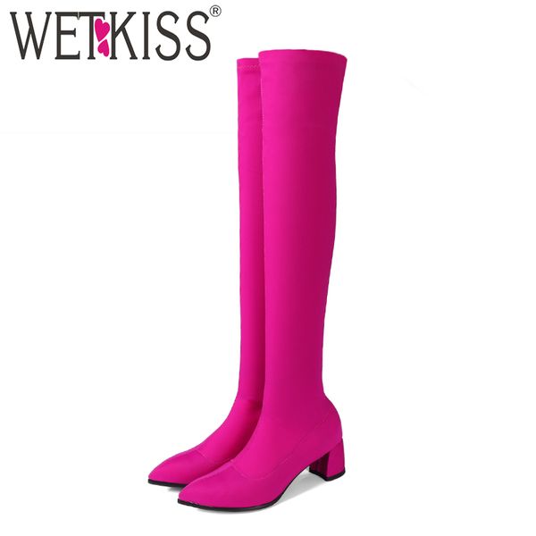 wetkiss high heels women over the knee boots pointed toe footwear female boot elastic shoes woman 2018 winter plus size 32-43, Black
wetkiss high heels women over the knee boots pointed toe footwear female boot elastic shoes woman 2018 winter plus size 32-43, Black