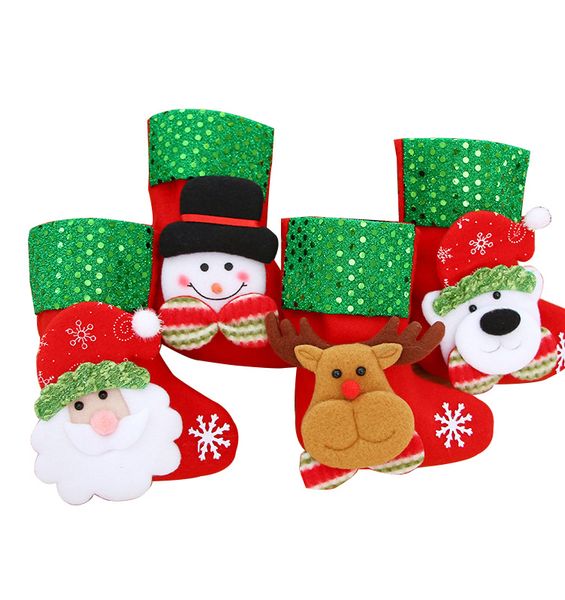16*10cm mini christmas socks cute candy gift hanging bags santa claus snowman deer bear christmas stocking for christmas tree decor
16*10cm mini christmas socks cute candy gift hanging bags santa claus snowman deer bear christmas stocking for christmas tree decor