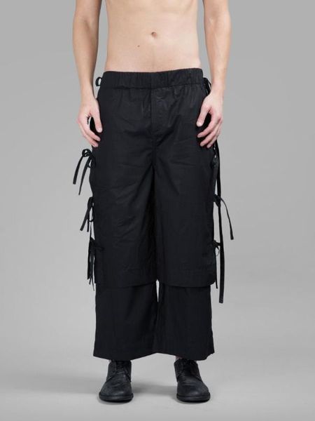 men's clothing hair stylist fashion tassel deconstruction double layer cropped ribbon pants plus size costumes, Black
men's clothing hair stylist fashion tassel deconstruction double layer cropped ribbon pants plus size costumes, Black