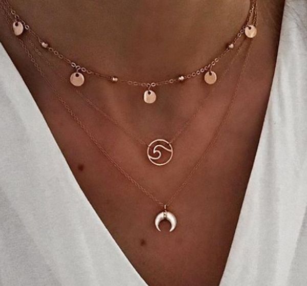 popular creative vintage bull horn waves with three layers of gold necklaces fashion casual fashion accessories, White
popular creative vintage bull horn waves with three layers of gold necklaces fashion casual fashion accessories, White