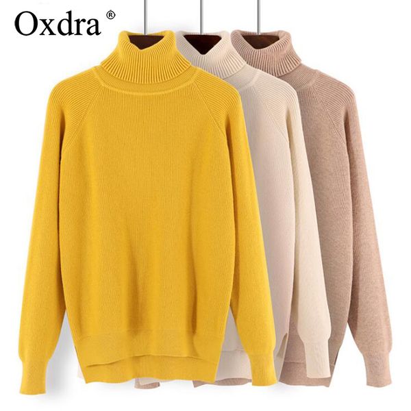 oxdra women 2019 autumn soft sweaters casual turtleneck pullover all base match loose solid warm sweaters, White;black
oxdra women 2019 autumn soft sweaters casual turtleneck pullover all base match loose solid warm sweaters, White;black