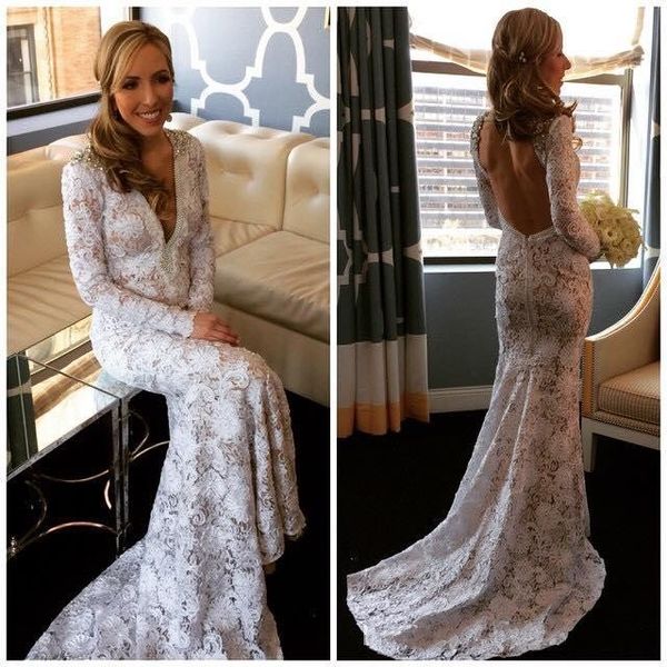 berta mermaid lace 2020 wedding dresses deep v-neck poet long sleeves crystal beaded beach bohemian wedding dress bridal gowns designer, White
berta mermaid lace 2020 wedding dresses deep v-neck poet long sleeves crystal beaded beach bohemian wedding dress bridal gowns designer, White
