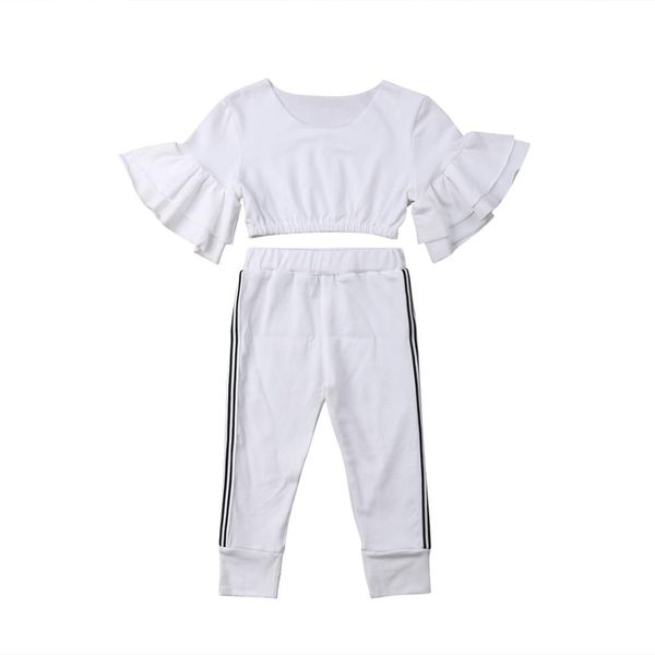 1-6y toddler kids baby girls fashion summer sets 2pcs ruffles short sleeve white v-neck t-shirts +long pants
1-6y toddler kids baby girls fashion summer sets 2pcs ruffles short sleeve white v-neck t-shirts +long pants