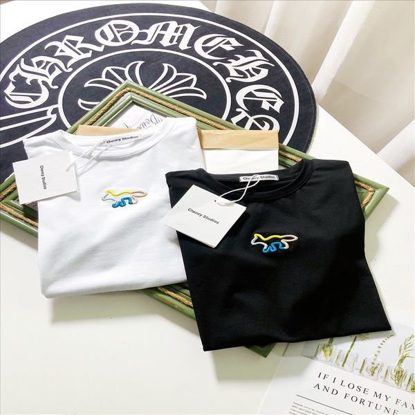 40 combed adel cotton three-dimensional embroidery little fox slim slim round collar short sleeve t-shirt t-shirt embroidery women's we, White
40 combed adel cotton three-dimensional embroidery little fox slim slim round collar short sleeve t-shirt t-shirt embroidery women's we, White