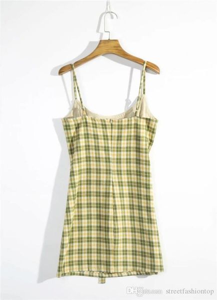 womens designer summer camisole casual slimming slim backless plaid dress waist tie, Black;gray
womens designer summer camisole casual slimming slim backless plaid dress waist tie, Black;gray