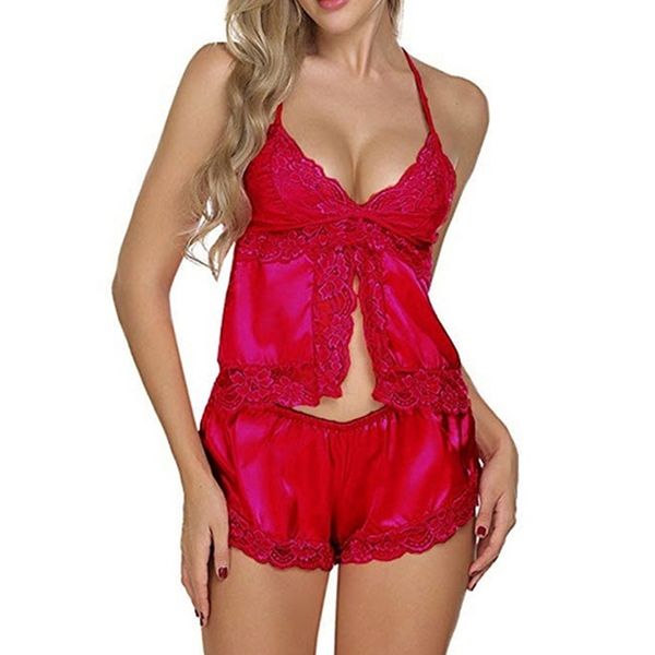 2pcs women satin lace patchwork ladies + high waist shorts pjs sleepwear babydoll lingerie nightdress pajamas set, Black;red
2pcs women satin lace patchwork ladies + high waist shorts pjs sleepwear babydoll lingerie nightdress pajamas set, Black;red