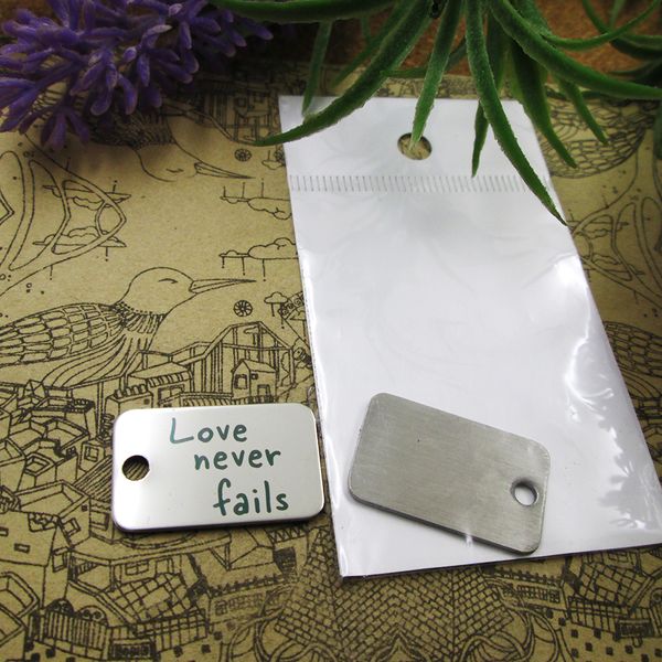 20pcs--"love never fails version 4"stainless steel charms more style for choosing diy pendants for necklace, Silver
20pcs--"love never fails version 4"stainless steel charms more style for choosing diy pendants for necklace, Silver