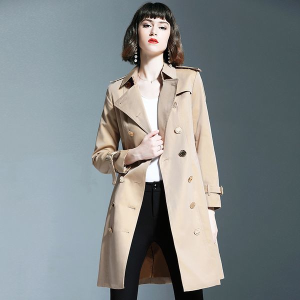 women's trench coats 2021 autumn winter high fashion brand woman classic double breasted long coat waterproof outerwear belt s xl, Tan;black
women's trench coats 2021 autumn winter high fashion brand woman classic double breasted long coat waterproof outerwear belt s xl, Tan;black