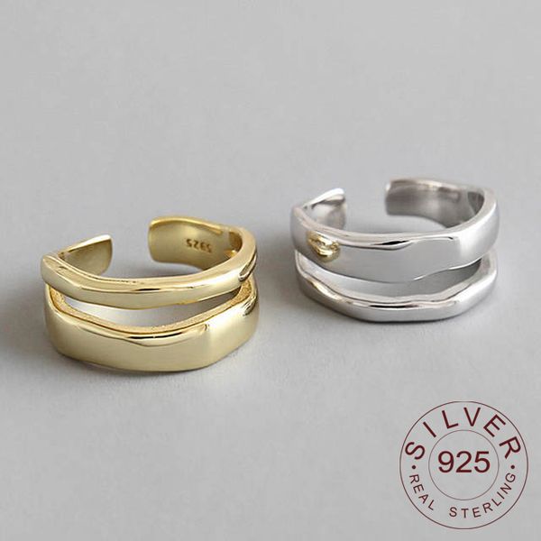 cluster rings fashion 925 sterling silver double layer female finger ring opening adjustable ladies fine jewelry, Golden;silver
cluster rings fashion 925 sterling silver double layer female finger ring opening adjustable ladies fine jewelry, Golden;silver