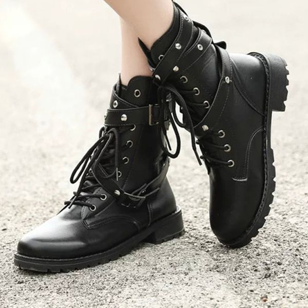 women motorcycle boots buckle rivet vintage punk goth ladies shoes pu leather biker combat army black boots
women motorcycle boots buckle rivet vintage punk goth ladies shoes pu leather biker combat army black boots
