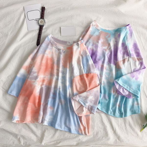 summer tie dye women t-shirts o neck drop shoulder short sleeve loose female t-shirt korean oversize 2020 casual lady sweet, White
summer tie dye women t-shirts o neck drop shoulder short sleeve loose female t-shirt korean oversize 2020 casual lady sweet, White