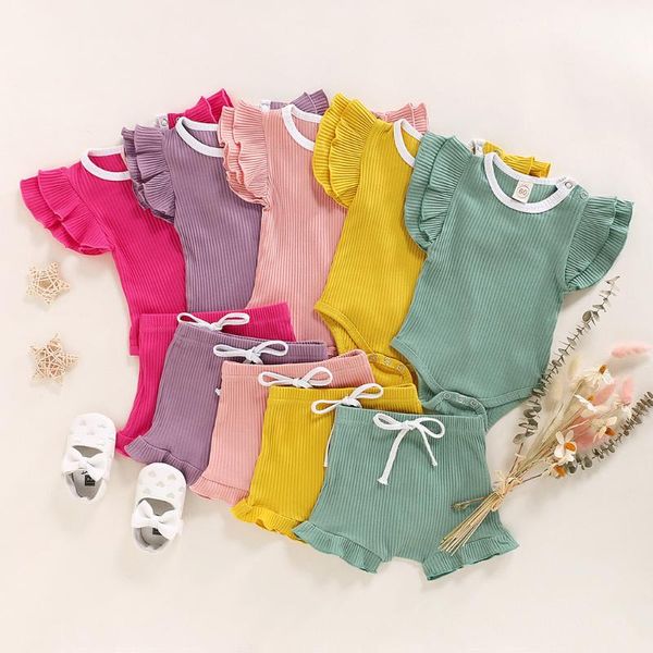 rib knitted baby boy girl outfits set newborn infant candy color ruffles sleeveless romper shorts set summer toddler outfits, White
rib knitted baby boy girl outfits set newborn infant candy color ruffles sleeveless romper shorts set summer toddler outfits, White