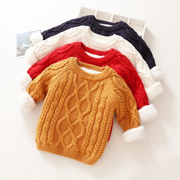 children clothes baby boys cotton warm plus velvet sweaters kids winter o-neck loose sweater girls knitted thicken unisex, Blue
children clothes baby boys cotton warm plus velvet sweaters kids winter o-neck loose sweater girls knitted thicken unisex, Blue