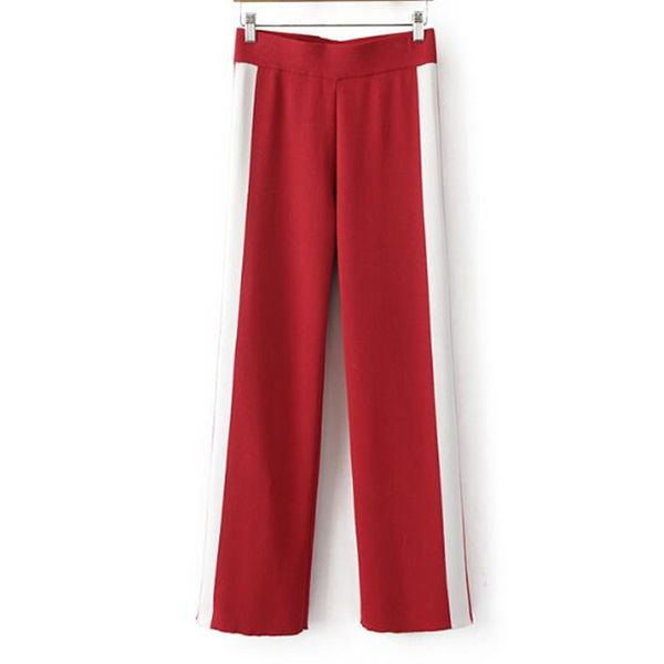 vintage contrast color white stripe wide leg pants new woman elastic waist full length trousers femme casual pants red blue, Black;white
vintage contrast color white stripe wide leg pants new woman elastic waist full length trousers femme casual pants red blue, Black;white